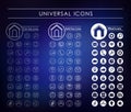 A set of universal white icons