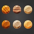 Set of round volume sand buttons Royalty Free Stock Photo