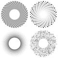 Rounded circle dot pattern vector set Royalty Free Stock Photo