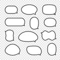 Set of rounded comic speech bubbles.