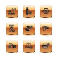 Set Router and wi-fi setting, Video camera, , CD or DVD disk, Hourglass and icon. Vector Royalty Free Stock Photo