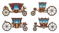 Set of Royal horse chariot or vintage carriage