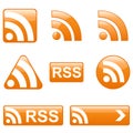 Set of RSS Buttons Royalty Free Stock Photo