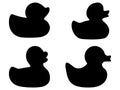 Set of Rubber duck silhouette vector art