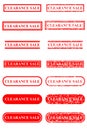 Set of Rubber Stamp Effect : Clearance Sale, Isolated on White Royalty Free Stock Photo