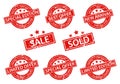 Set of Rubber Stamps sale Royalty Free Stock Photo