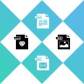 Set RUBY file document, EML, DOC and JPG icon. Vector