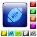 Color rugby ball square buttons Royalty Free Stock Photo
