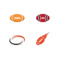 Set of Rugby ball logo Royalty Free Stock Photo