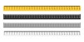 Set of ruler metric measurement in yellow and black colors. Isolated measure tool from 1 to 30 cm. Horizontal rulet with mm sign. Royalty Free Stock Photo