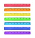 Set of rulers is plastic for measuring centimeters Royalty Free Stock Photo