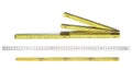 Set of rulers, yellow and silver Royalty Free Stock Photo