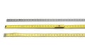 Set of rulers, yellow and silver Royalty Free Stock Photo