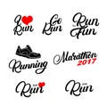 Set of running hand written lettering quotes.