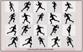 Set running men silhouettes,Run.Running men,Geometric running man,Man running sprinting silhouette flat vector Royalty Free Stock Photo