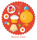 Set Russian national Easter food. Food illustration russian