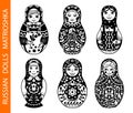 Set of Russian traditional nested dolls matryoshka.