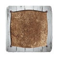 Set 8. rustic wood frame on rusty metal plate. Royalty Free Stock Photo