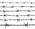 Set of rusty barbed wire isolated on white background Royalty Free Stock Photo