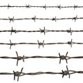 Set of rusty barbed wire isolated on white background Royalty Free Stock Photo