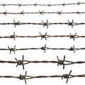 Set of rusty barbed wire isolated on white background Royalty Free Stock Photo