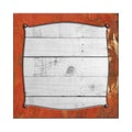 Set 8. rusty metal frame on white rustic wood. Royalty Free Stock Photo