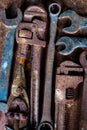 Set of rusty old tools Royalty Free Stock Photo