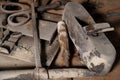 Set of rusty tools for carpenter Royalty Free Stock Photo