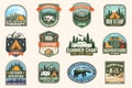 Set of rv camping badges, patches. Vector Concept for shirt or logo, print, stamp or tee. Vintage typography design with Royalty Free Stock Photo
