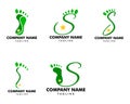 Set of S Letter feet logo icon vector