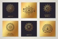 Set of Sacred Geometry Minimal Geometric Shapes Royalty Free Stock Photo