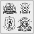 Set of safari emblems. Royalty Free Stock Photo