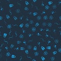 Set Safe combination lock wheel, Bezier curve, VPN Computer network and on seamless pattern. Vector