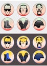 Set safety equipment icon isolated