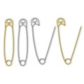 Set of safety pins Isolated on white background, open and closed safety pin, vector illustration Royalty Free Stock Photo