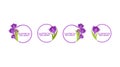 set of saffron logo vector, purple flower logo template Royalty Free Stock Photo