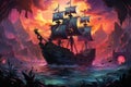 Daring pirate captains sailing enchanted seas - Generative AI