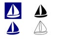Set of sailboats, vector illustration