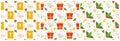 Set of Saint Nicholas Day or Sinterklaas Seamless Pattern with Gift Box and Winter Background Hand Drawn Cartoon Illustration Royalty Free Stock Photo