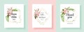 Set of sakura flowers backgrounds. Floral wedding invitation cards template design. Holiday invitation, greeting cards Royalty Free Stock Photo