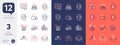 Set of Salary employees, Like photo and Teamwork line icons. For design. Vector