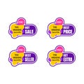 Set Sale Discount label Sticker Price Promotion Vector Design