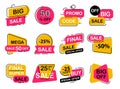 Set of sale, discount tags in a flat design for promotion Royalty Free Stock Photo