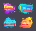 Set of Sale Labels Abstract Liquid Shapes Isolated Royalty Free Stock Photo