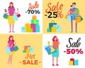 Set of Sale Propositions Vector Illustration