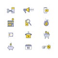 Set of sale and shopping icons. Royalty Free Stock Photo