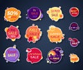 Set of Sale Stickers in Flat Design Royalty Free Stock Photo