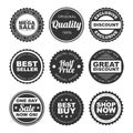 Set of Sale Stickers, Tags, Labels or Badges. Royalty Free Stock Photo