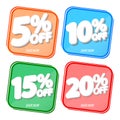 Set Sale tags, discount banners design template, app icons, vector illustration Royalty Free Stock Photo