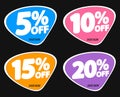 Set Sale tags, discount banners design template, app icons, vector illustration Royalty Free Stock Photo